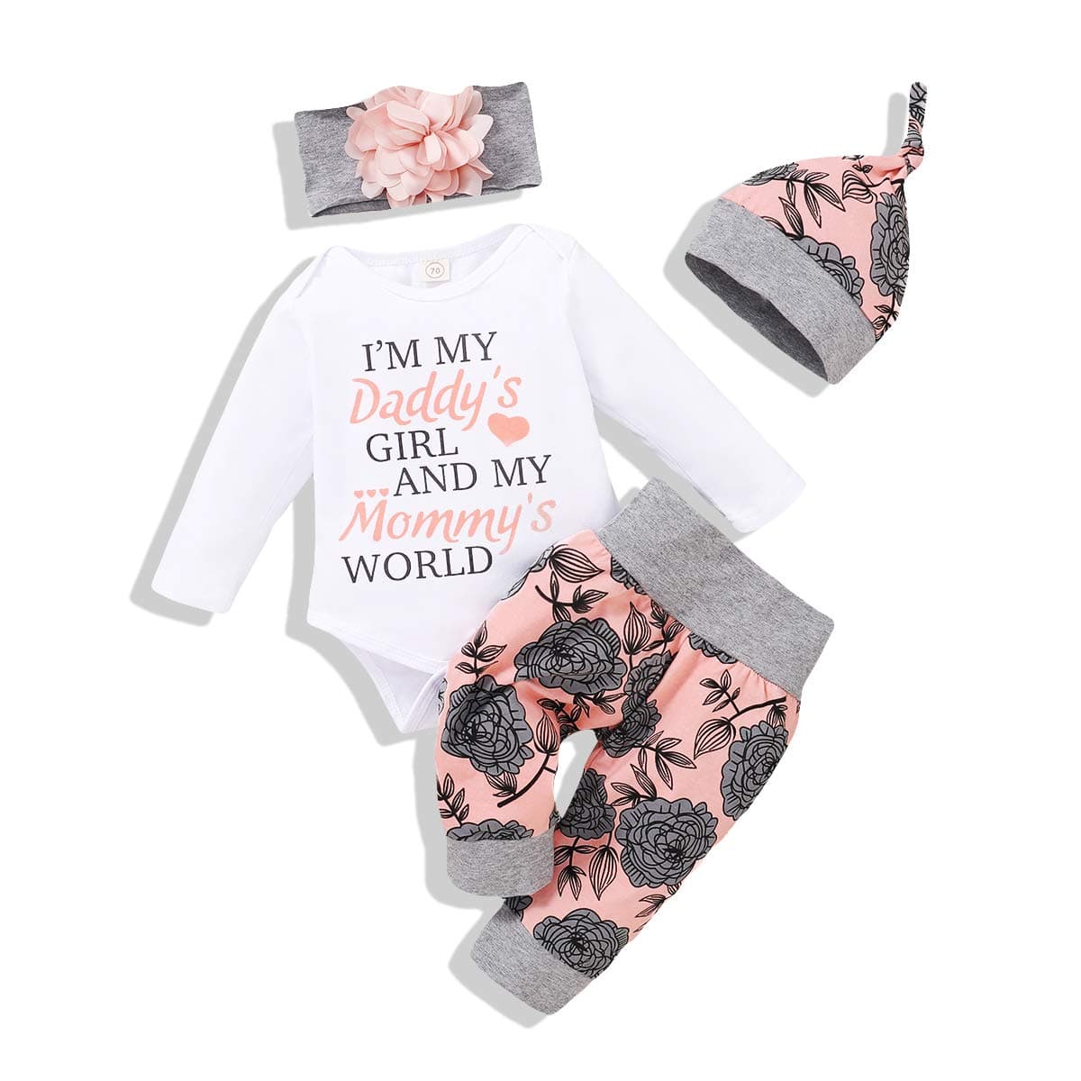 Newborn Baby Girl Clothes Outfits Infant Romper Ruffle Floral Pants Cute Toddler Baby Girl Clothes Set