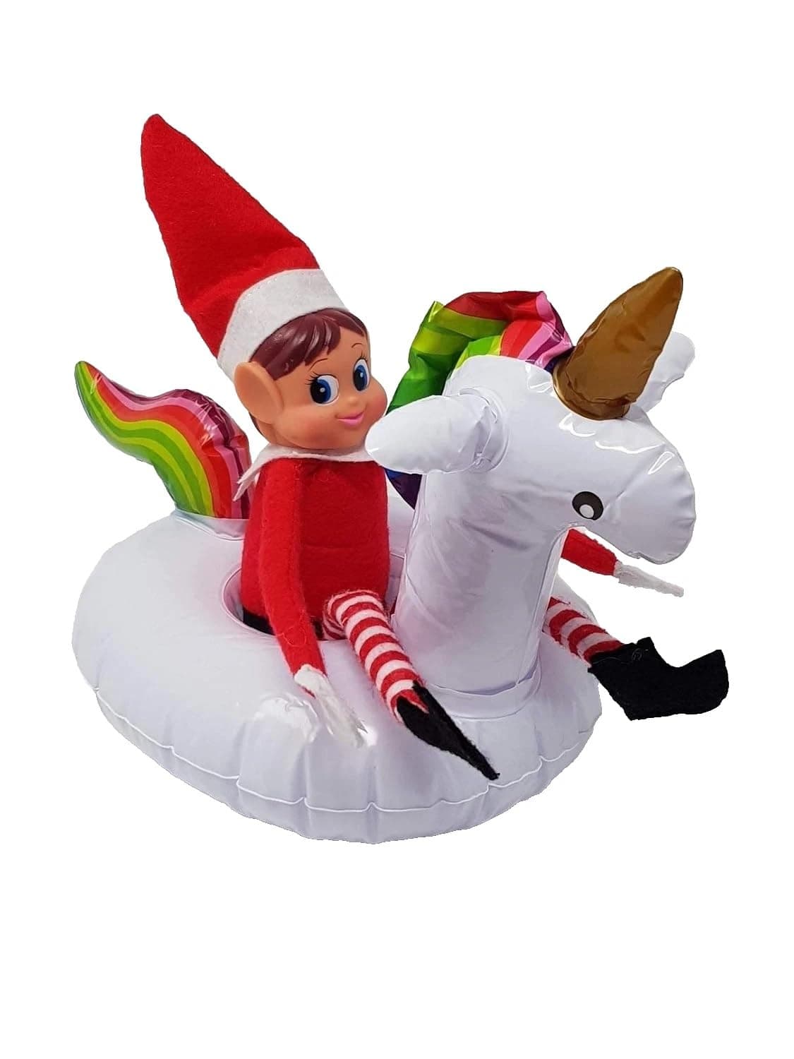 Elf Inflatable Rubber Ring - UNICORN - Float Prop Accessories Props Ideas Joke Christmas Decoration