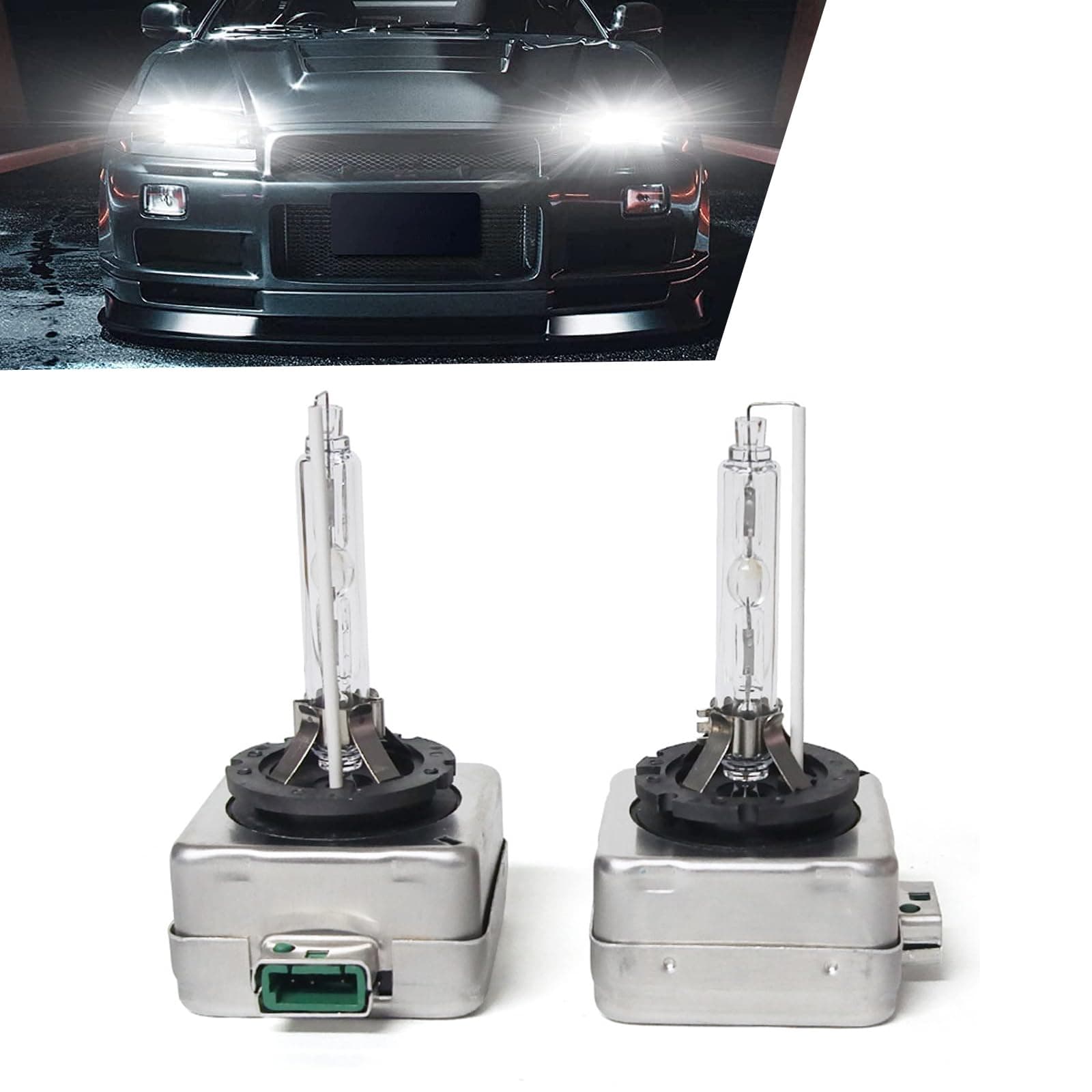2 PCS D3S Car HID Bulb, 35W Super Bright, 6000K Quartz Xenon Bulb Vehicle Light Replacement, Car Universal High Low Beam, 12V Plug and Play