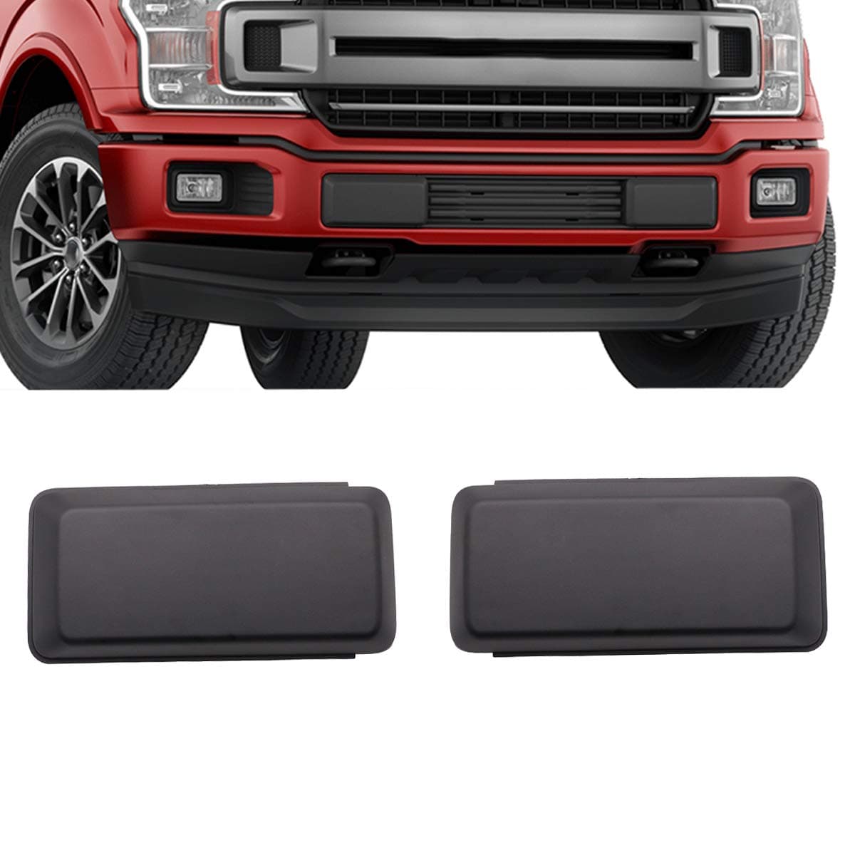 GSRECY Pair Left Right Front Bumper Guards Pads Inserts End Caps Cover for Ford F150 F-150 2018-20