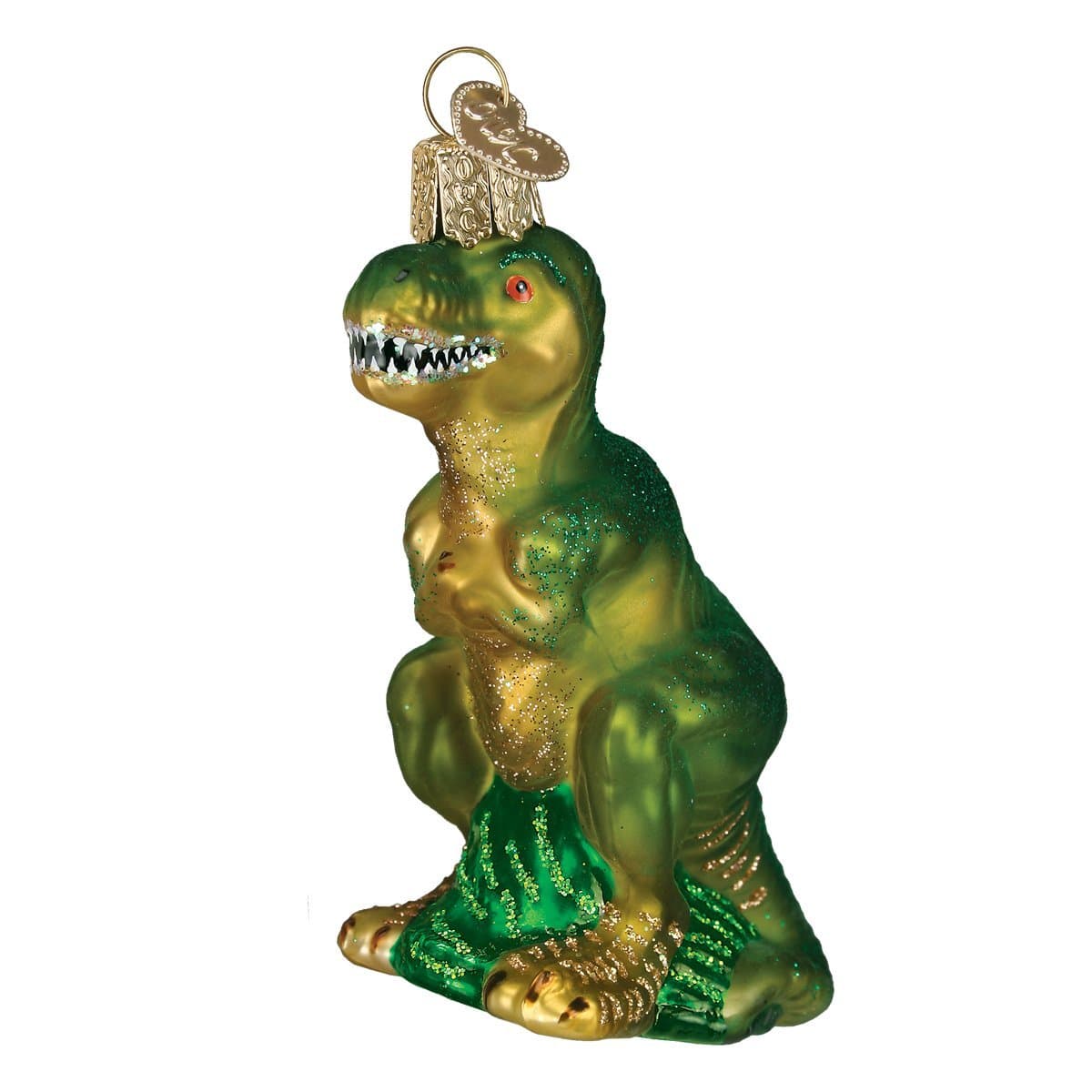 Old World Christmas Dinosaurs Glass Blown Ornaments for Christmas Tree,T-Rex 4 x 2.5