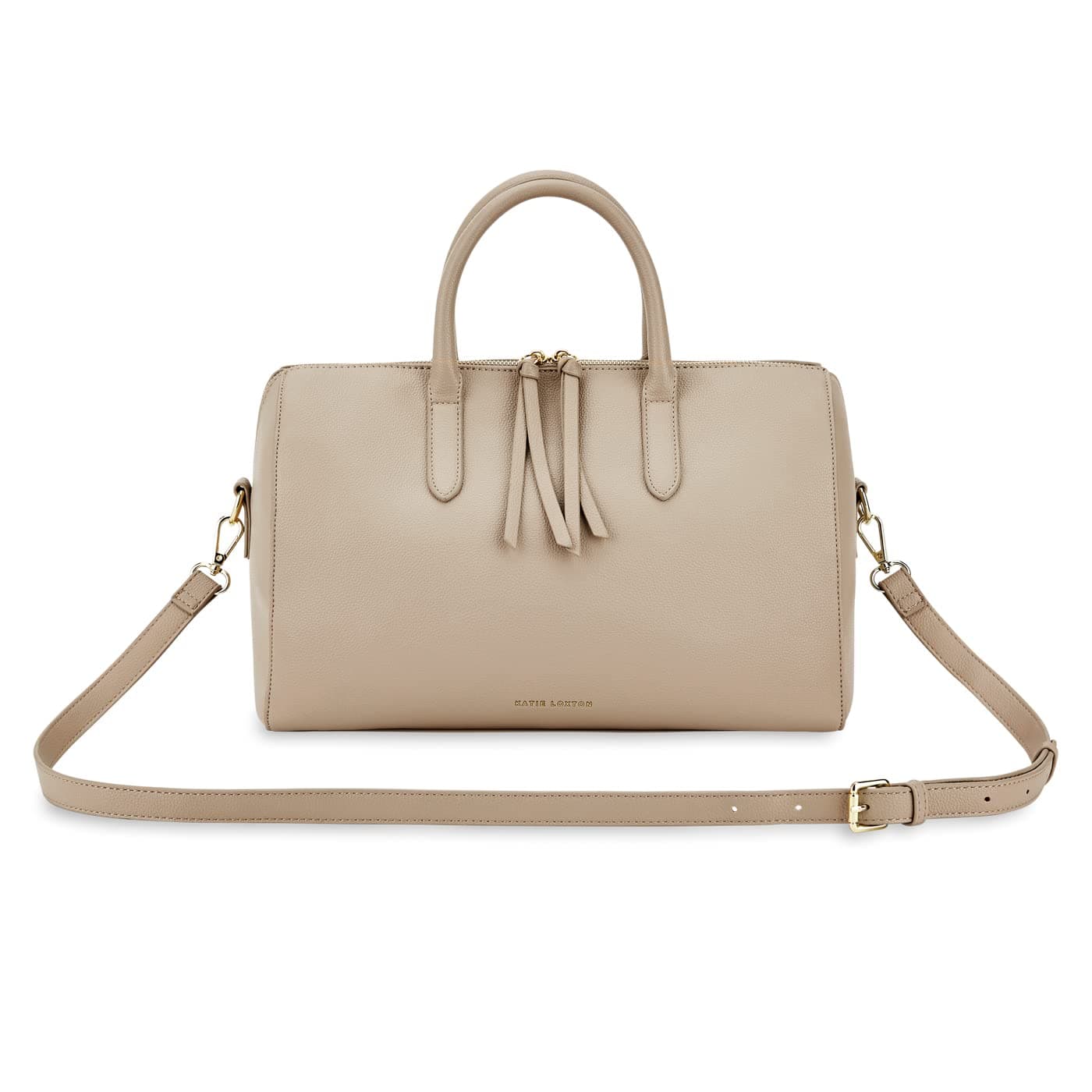 Katie LoxtonIsla Womens Medium Vegan Leather Adjustable Strap Crossbody Top Handle Handbag Purse Taupe, Taupe, 11.75 x 8.6 x 6 Inches