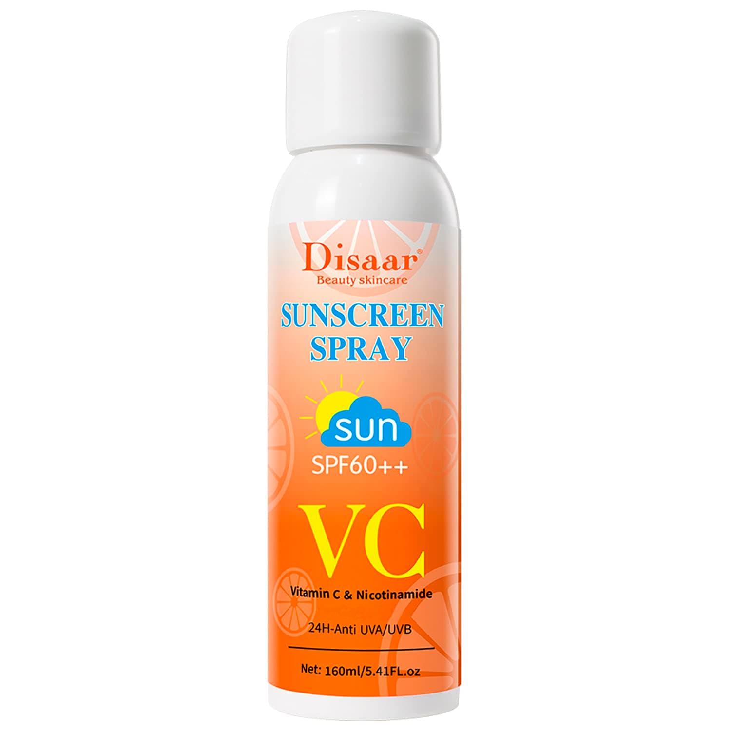 DISAAR BEAUTYVitamin C Nicotinamide SPF60++ Sunscreen Spray Sun Protection Moisturizing Blocking Keeps Skin Hydrated 24H - Anti UVA/UVB 160ml