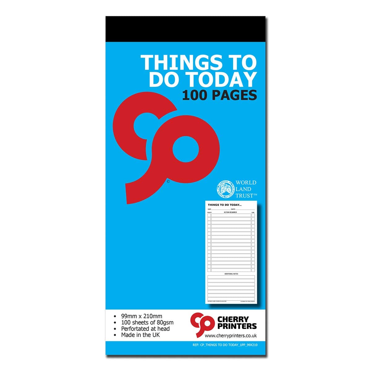 Cherry Things To Do Today Book 99mm x 210mm 100pages 80gsm