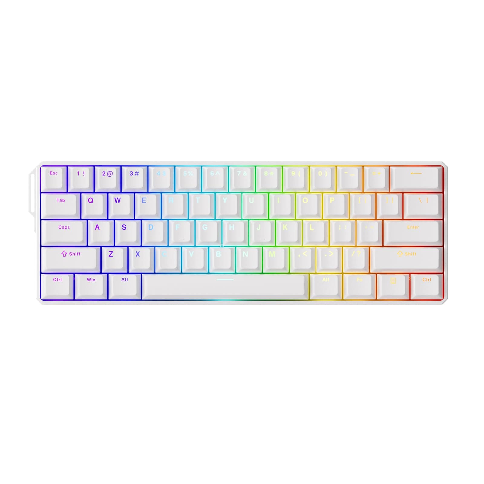 MONSGEEK FUN60 Ultra Rapid Trigger Gaming Keyboard 8k Magnetic Switch TMR Aluminum Keyboard Multi-Modes White Shine-Through MagMech(Glare Magnetic Switch)