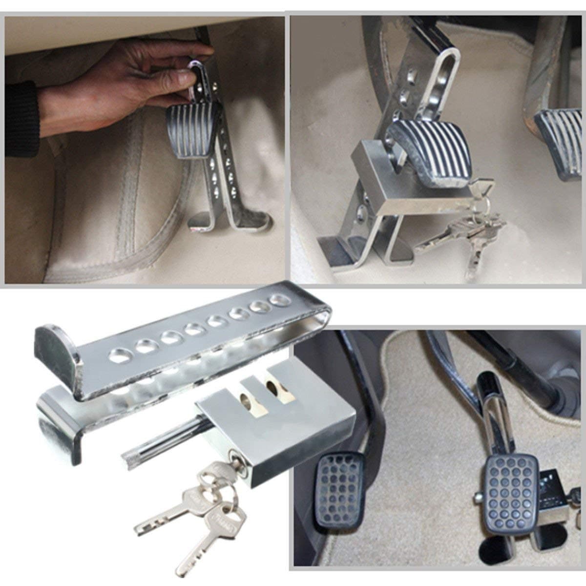 Anti-Theft Auto Stainless Steel Clutch Lock Vehicle Security Protection Supplies Car Brake Lock
