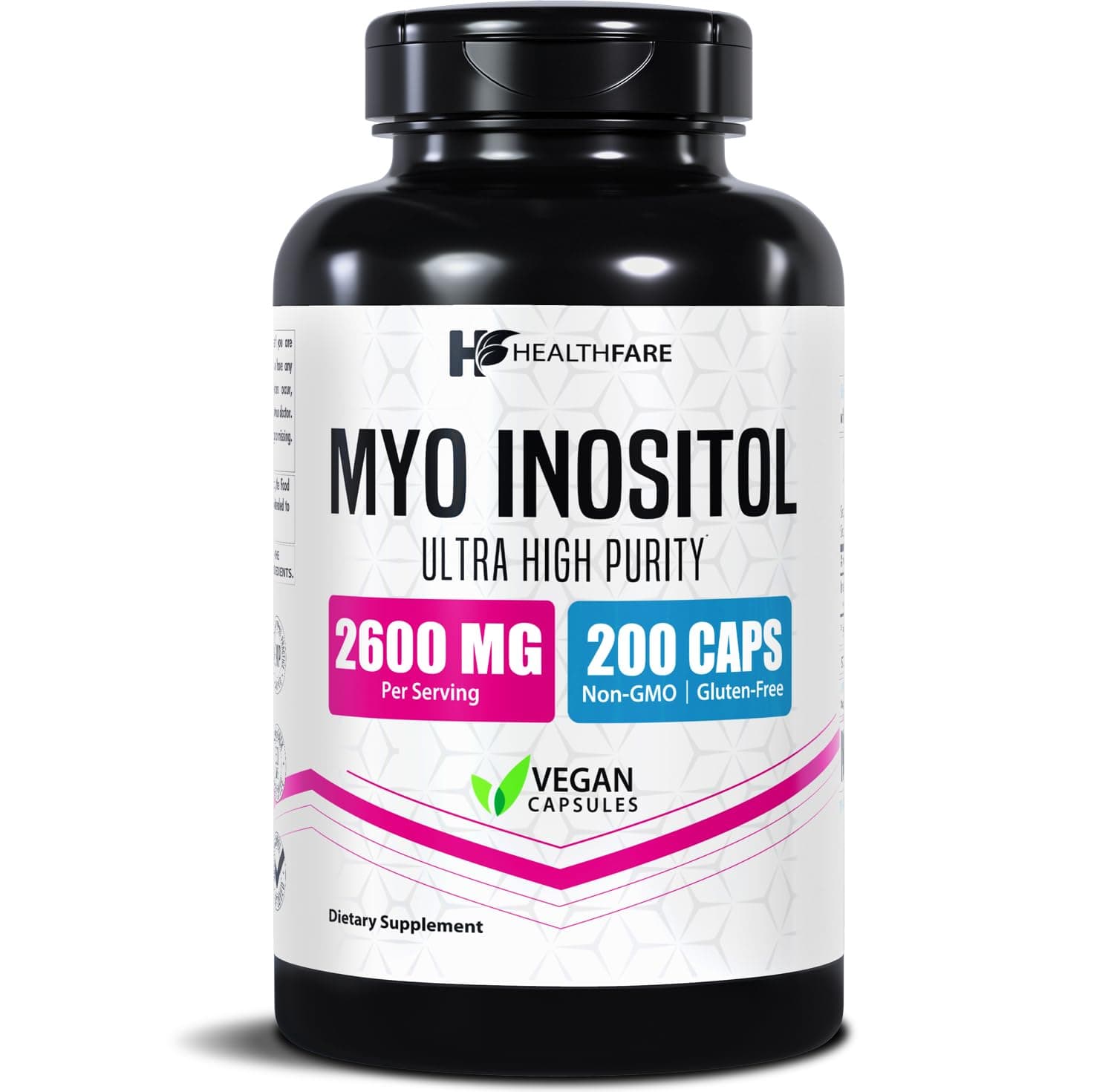 Healthfare Myo Inositol 2000mg | 200 Capsules | Ultra Strength | Healthy Ovarian Support for Women | Vitamin B8