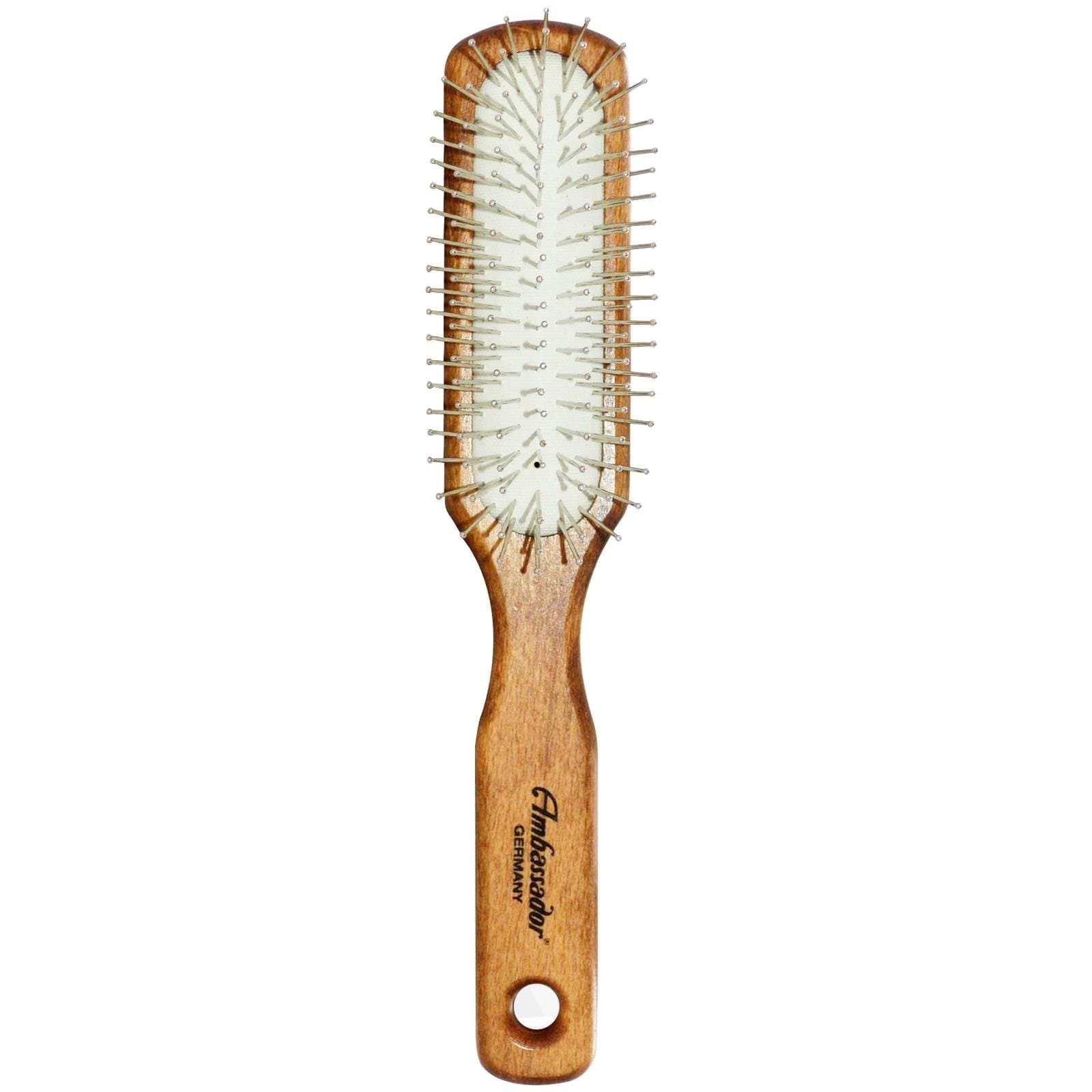 Ambassador wooden rectangle brush with steel pins