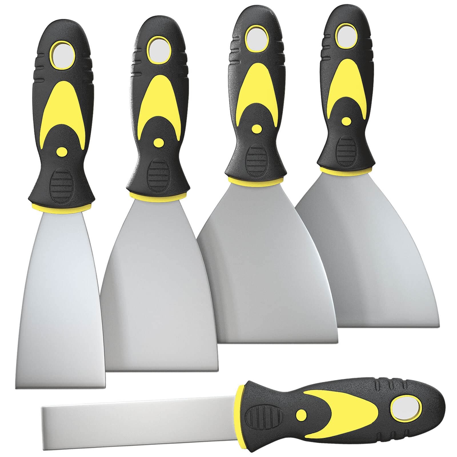 5Pcs Putty Knife, Set, 1 2 3 4 5 Scraper, Spackle Knife, Paint Scraper, Scraper Tool, No Rusting, Perfect For Repairing Drywall, Removing Wallpaper, Mud, Plaster Scraping