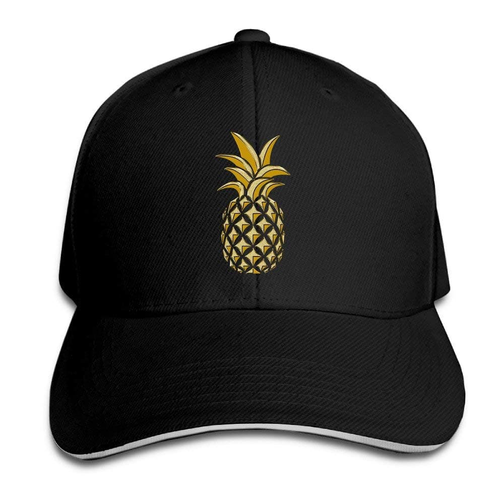 Vintage Dancing Pineapple Snapback Hat Black Sandwich Peaked Cap