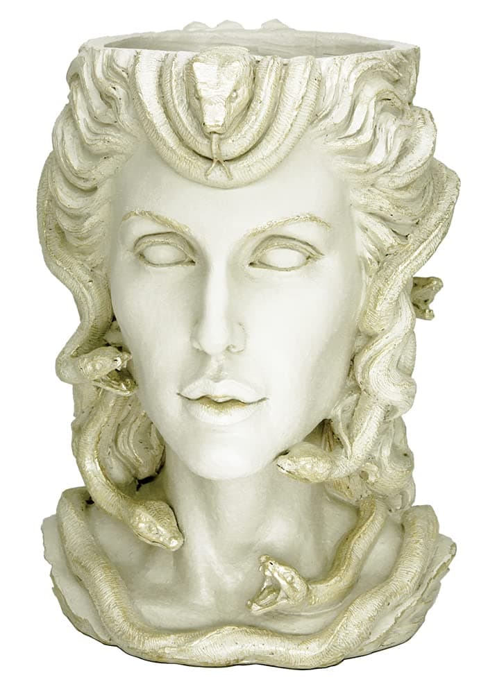 Medusa Head Planter White Face Vase for Décor Indoor Plant Pot with Drainage Hole Flower Pot Outdoor Large