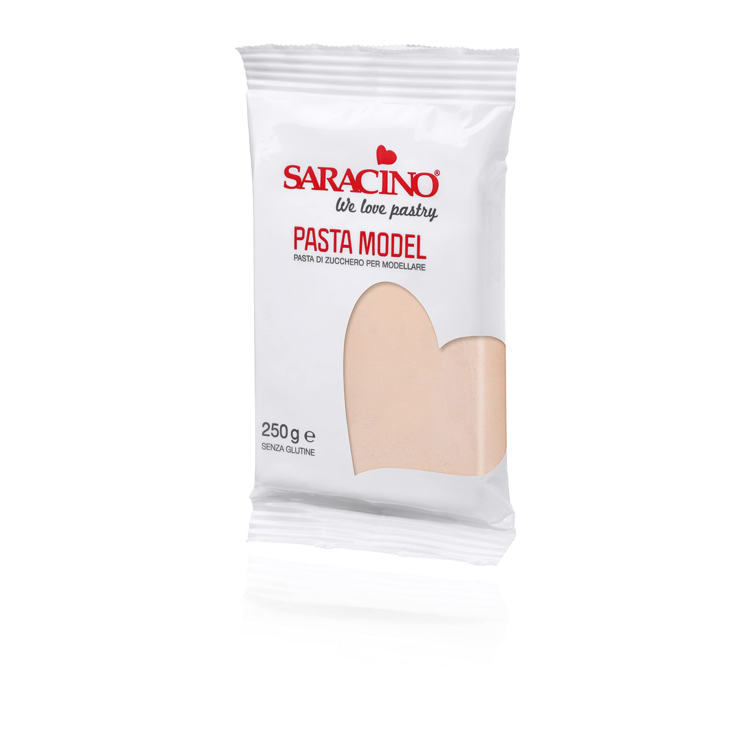 Saracino Sugar Paste Model Flesh-Colored Modelling Paste 250 g Gluten Free Made in Italy
