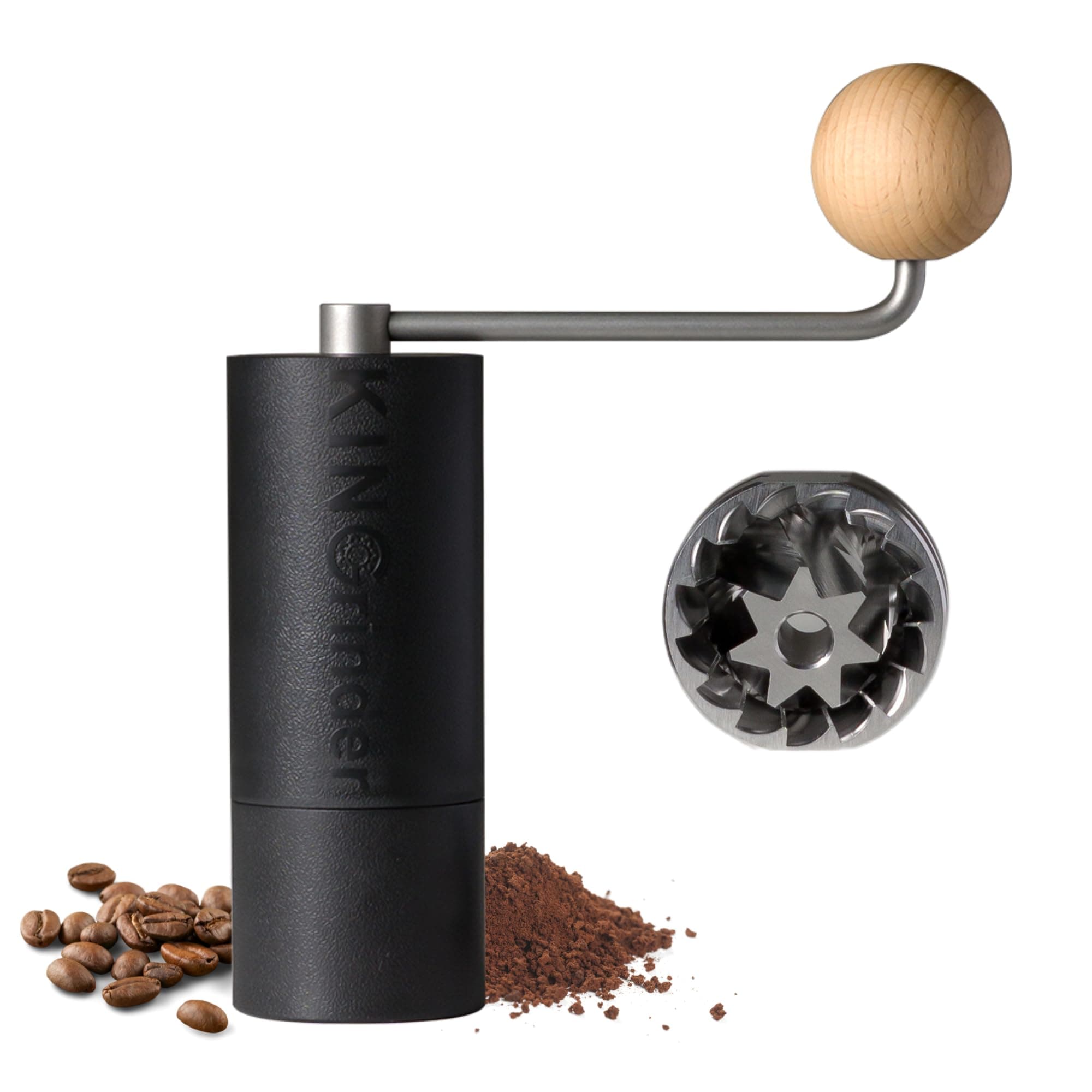 【Famous KOL Recommended】 KINGrinder P2 Lightweight Manual Coffee Grinder for Moka Pot, French Press, Drip with Assembly Consistency Stainless Steel Conical Burr Mill, 20g Capacity
