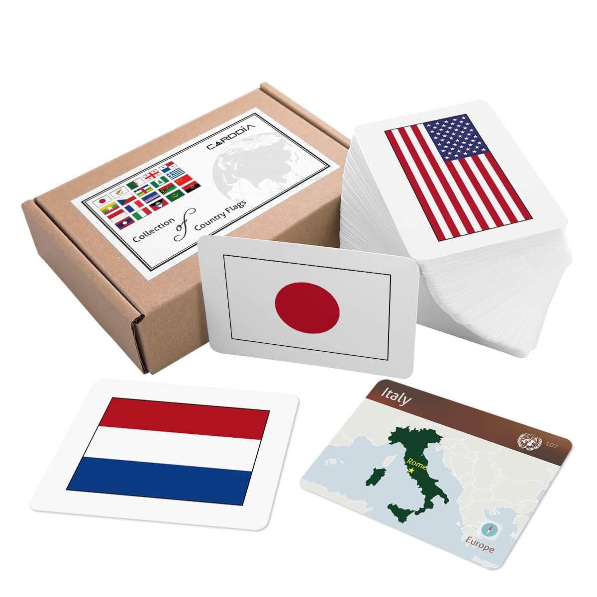 – Collection of Country Flags Educational Flashcards (Premium full set)