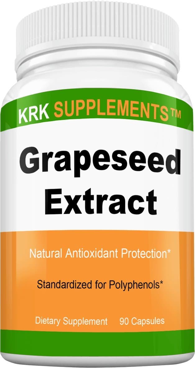 1 Bottle Grapeseed Extract 400mg Per Serving 90 Capsules KRK Supplements