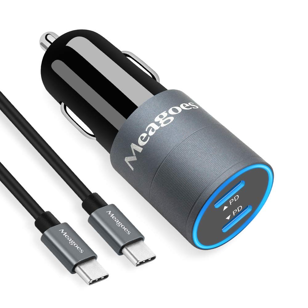 USB C Car Charger, Compatible for Samsung Galaxy S20 Plus/Ultra/S10/S9, Note 10/9/8/A50/A70, LG Stylo 5/4, Moto Z4/Z3/G7/G6, 36W 2-Port Power Delivery Fast Car Adapter, with 3.3ft Type C Cable