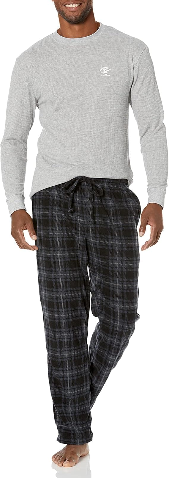 Men's Beverly Hills Polo Polar Fleece Set W/Ls Thermal Top