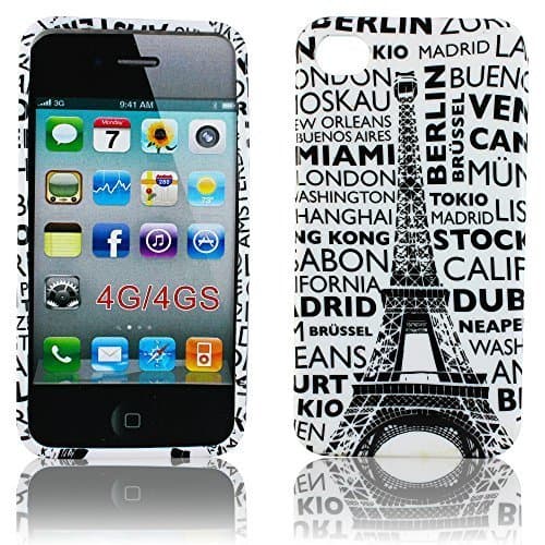 Apple iPhone 4 4S Silicone City Paris Design Phone Case Case Bag Etui Bumper thematys®
