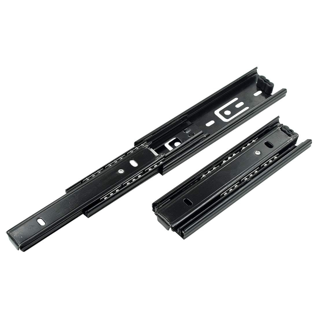 BTMB 4pcs 6 Inch Ball Bearing Drawer Slides, 3-Section Full Extension Side Mount Telescopic Drawer Rail (Black)