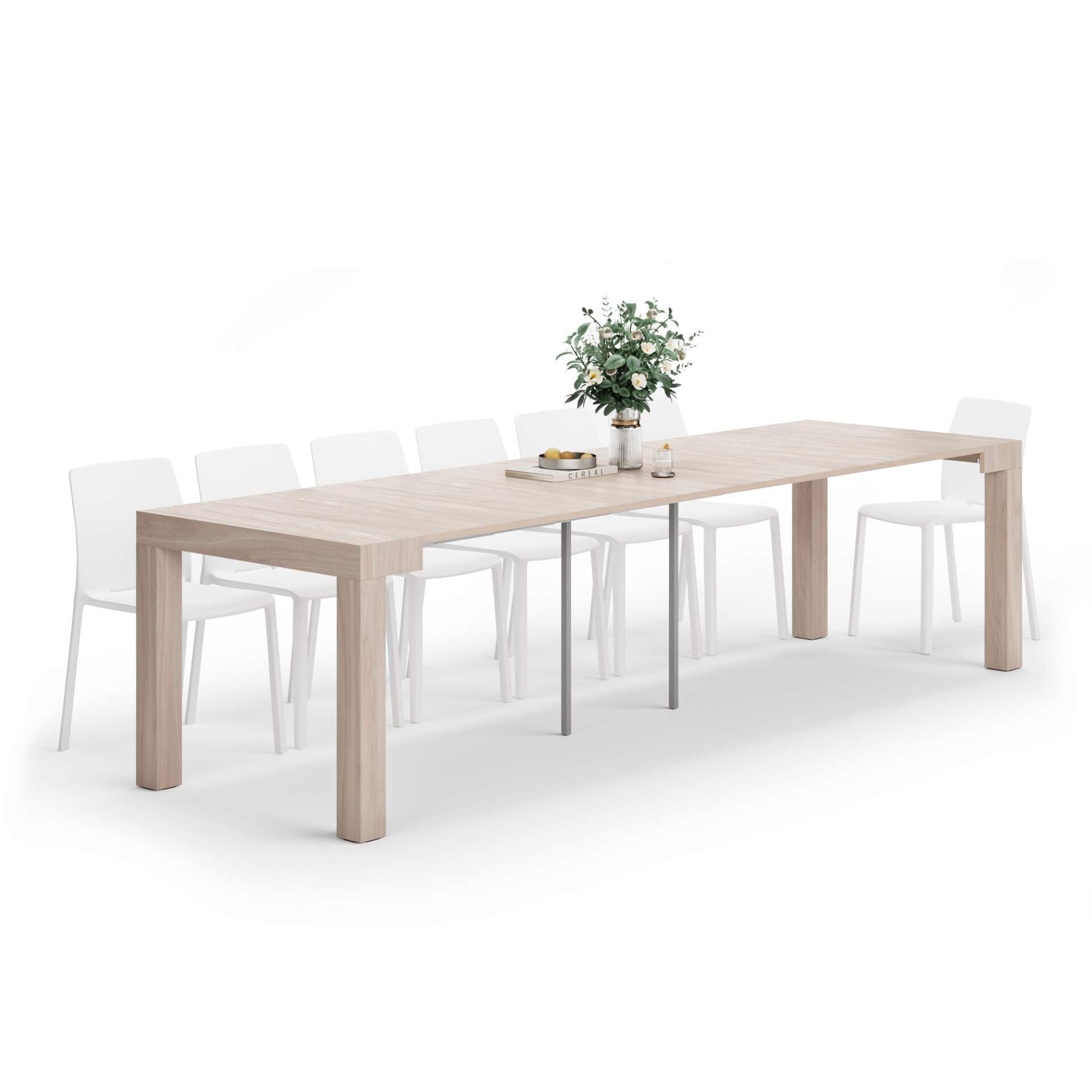 - First, Extendable Console Table 17.7(120) x35.4 in, Pearled Elm, Made in Italy