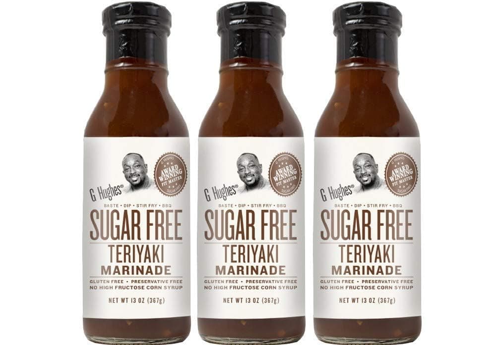 Sugar Free Teriyaki Marinade - Gluten Free Teriyaki Sauce, Sugar Free Teriyaki Sauces, Asian Sauces, Sugar Free BBQ Sauces, No Added Sugar - 13 Oz (3-Pack)