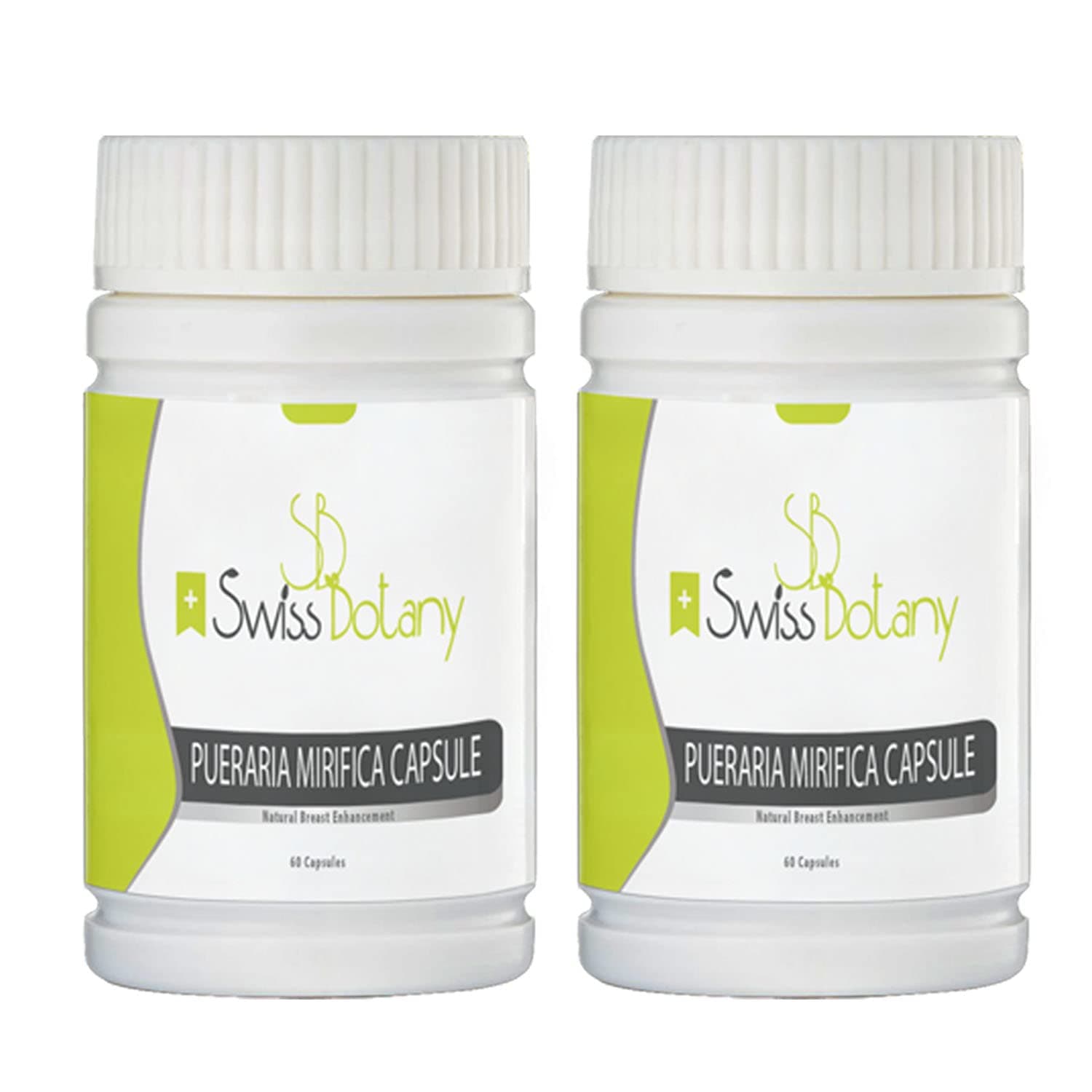 Organic Pueraria Mirifica Breast Enhancement Pills for Women - Breast Enlargement Capsule for Elasticity, Firmness and Smoothness - Improves Skin, Hair and Nails - 2 x 60