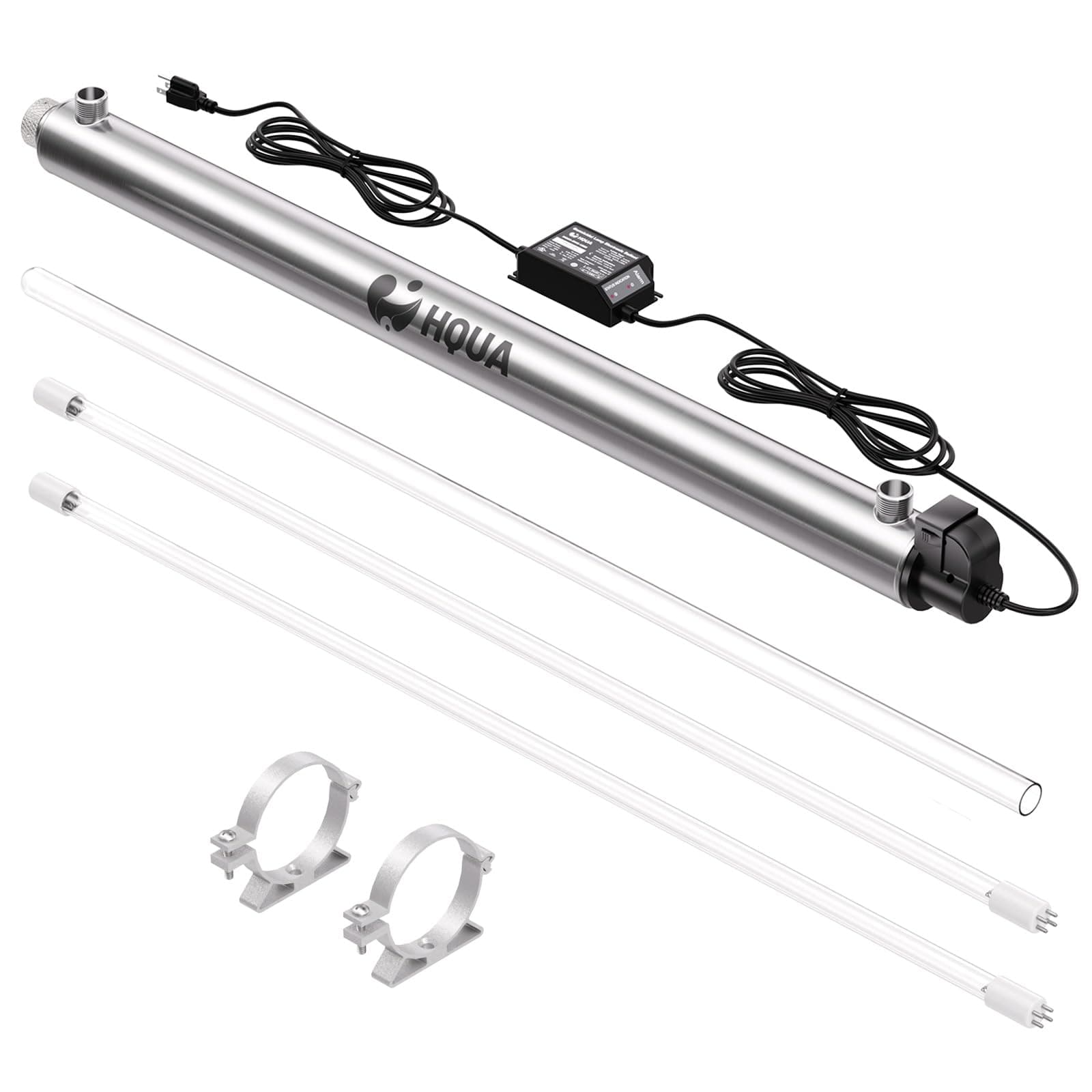 UV Water Air Purifier Steriliser Filter for Whole House Water Purification 12gpm 55W Model hqua-uv-12gpm + 1 Extra UV Tube