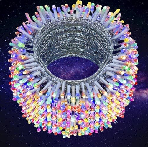 VOFFY Patio Wall Party LED Lights Fairy 8 Lighting Modes 50 Meter 200 LED's Bulb String Lights, Christmas Lights for Waterproof Wedding Party Decoration Indoor Outdoor Christmas Tree Garden Multicolor