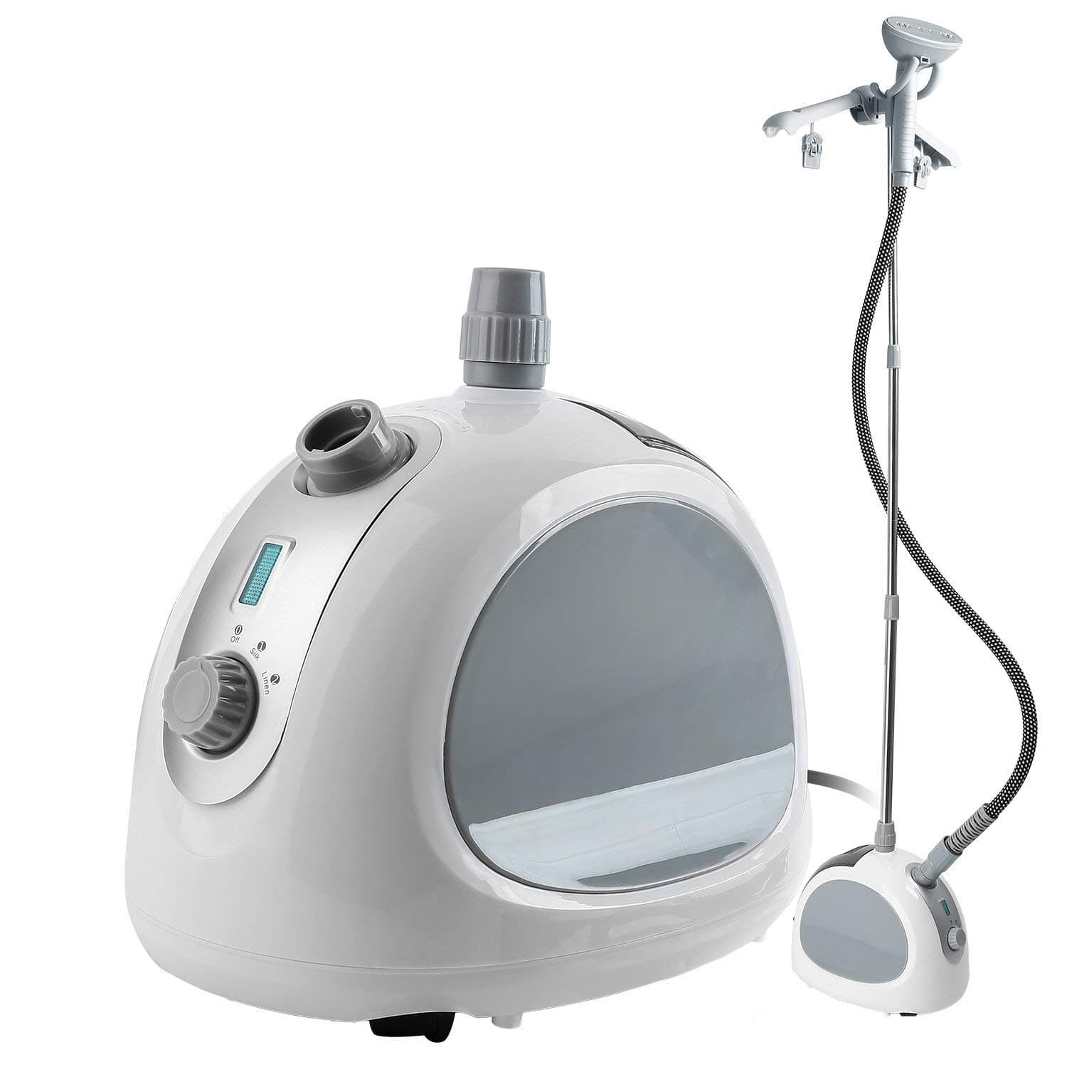 SS89 Garment Color Random Standing Heavy Duty Hanging Fabric Vertical Steamer for Clothes Full Size with Hanger, SS89-5, Grey