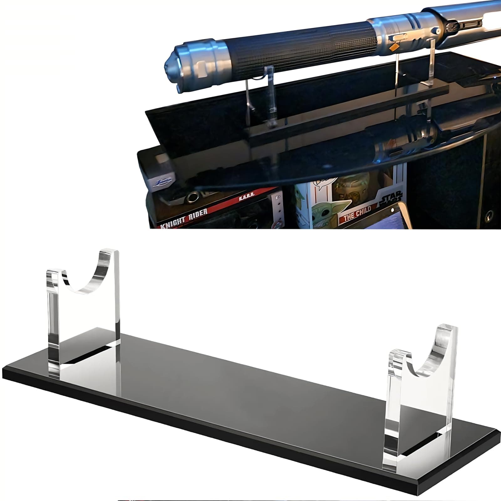 WANLIAN Lightsaber rack, sword rack, acrylic lightsaber rack, sword rack, decorative sword rack (Black)