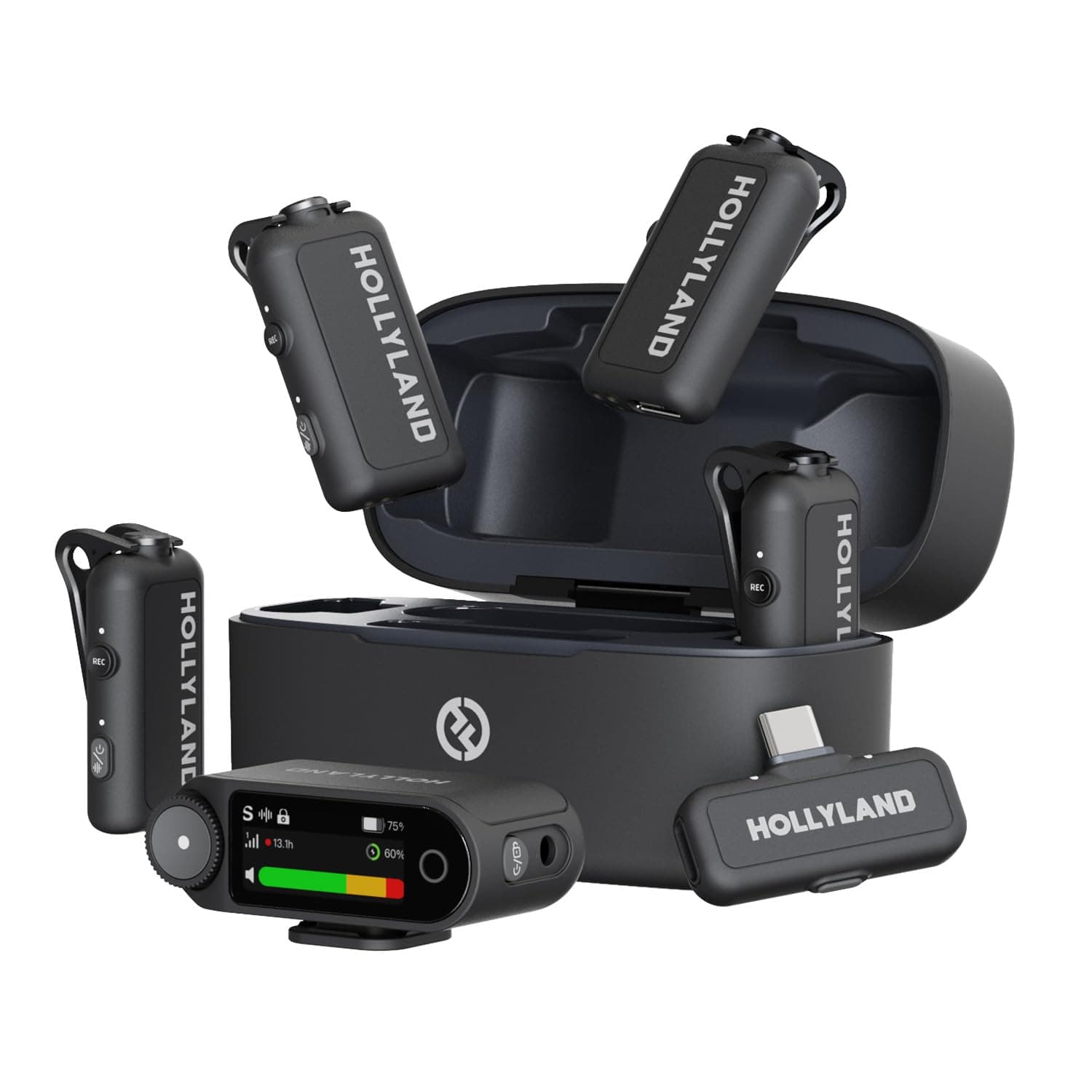 LARK MAX 2 Combo-4 Person Version, Wireless Lavalier Microphone, Tailored for Multi-Person Shooting Scenarios, Microphone for Camera, iPhone, Android, (4TX + 2RX+ Charging Case)