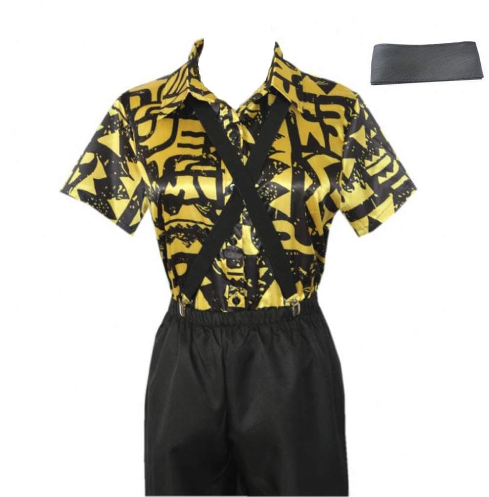 Eleven Battle Shirt Yellow Print Blouse Costume Cosplay Women Summer Short Sleeve T Shirt with Headband Halloween Fancy Dress 11 Clothing (Yellow, M)