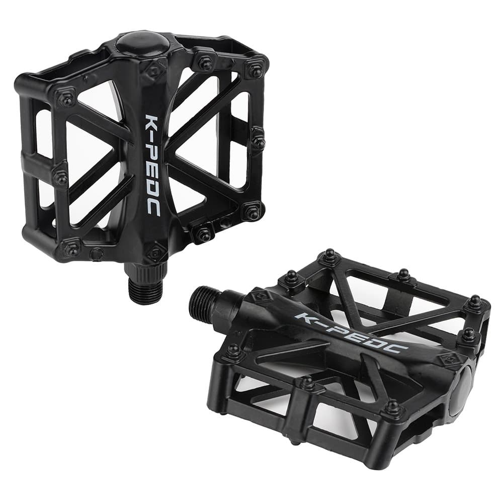 SCUDGOOD Bike Pedals Mountain Road Bike Pedals Aluminium Alloy CNC Ball Bearing Bike Pedals Road Bicycles Fixed Gear MTB Cycling Flat Pedal 9/16"