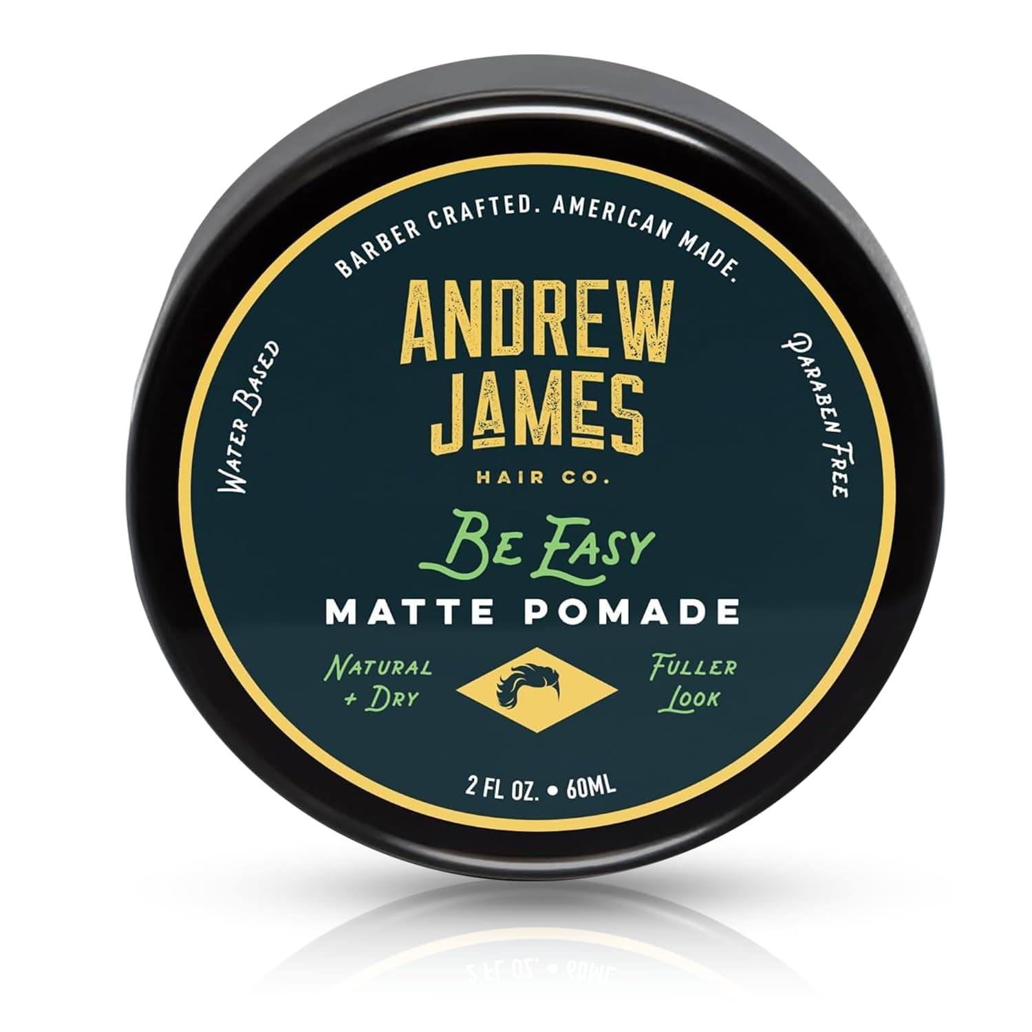 ANDREW JAMES Be Easy | Cream Pomade | Firm Strong Hold | Natural Matte Finish | 2.75 Ounce | Pack of 1