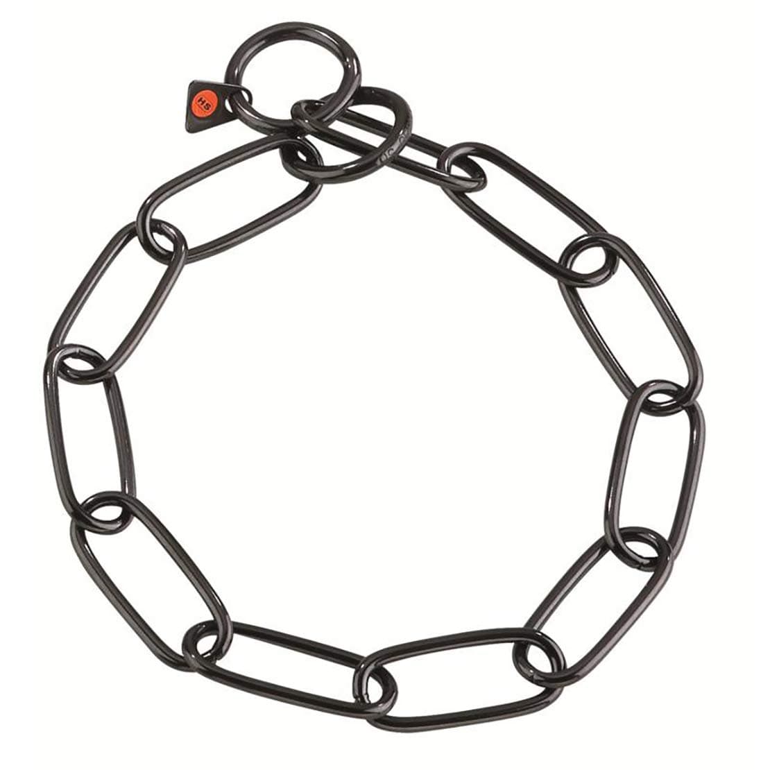 Herm Sprenger Black Stainless Steel Long Link Fur Saver Dog Training Collar | No-Pull Slip Chain for Small Medium Large Dogs for Easy Control Made in Germany | 4mm, 67cm (26in)