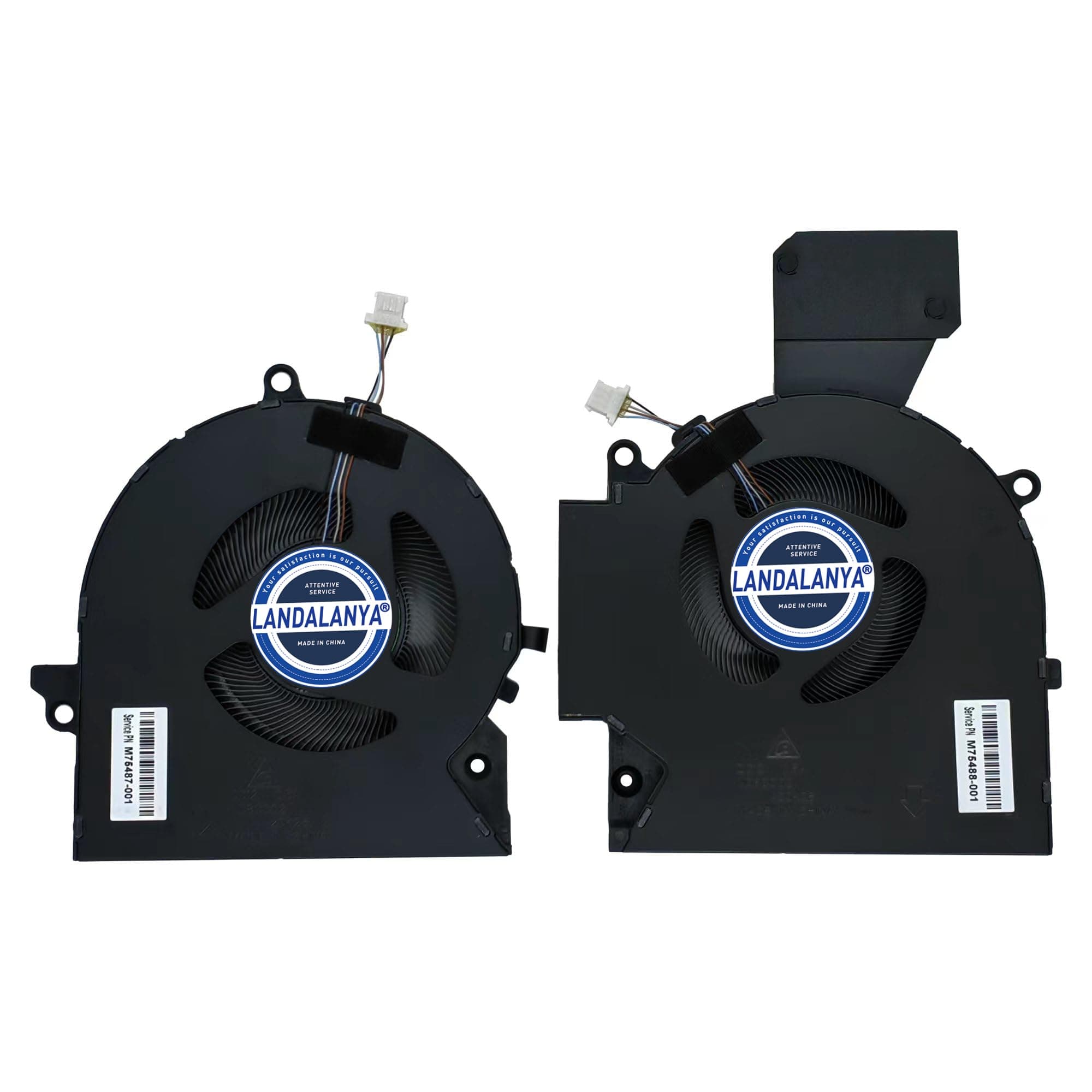 Replacement (DC12V) New CPU and GPU Cooling Fan for HP OMEN 16-B 16-C TPN-Q265 TPN-Q267 Series M75487-001 ND8CC02-20K25 M75488-001 ND8CC02-20K26 0.5A Fan