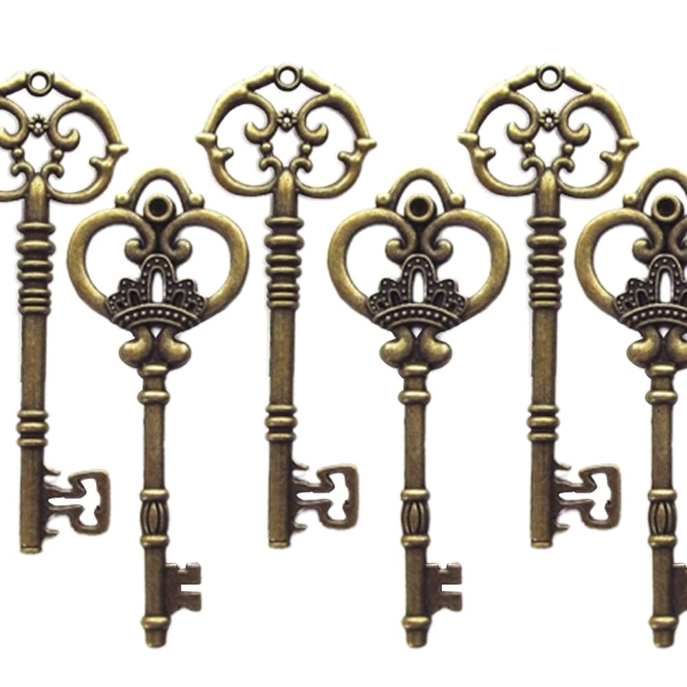 Makhry Mixed 20 Extra Large Antique Skeleton Keys Rustic Key for Wedding Decoration Favor