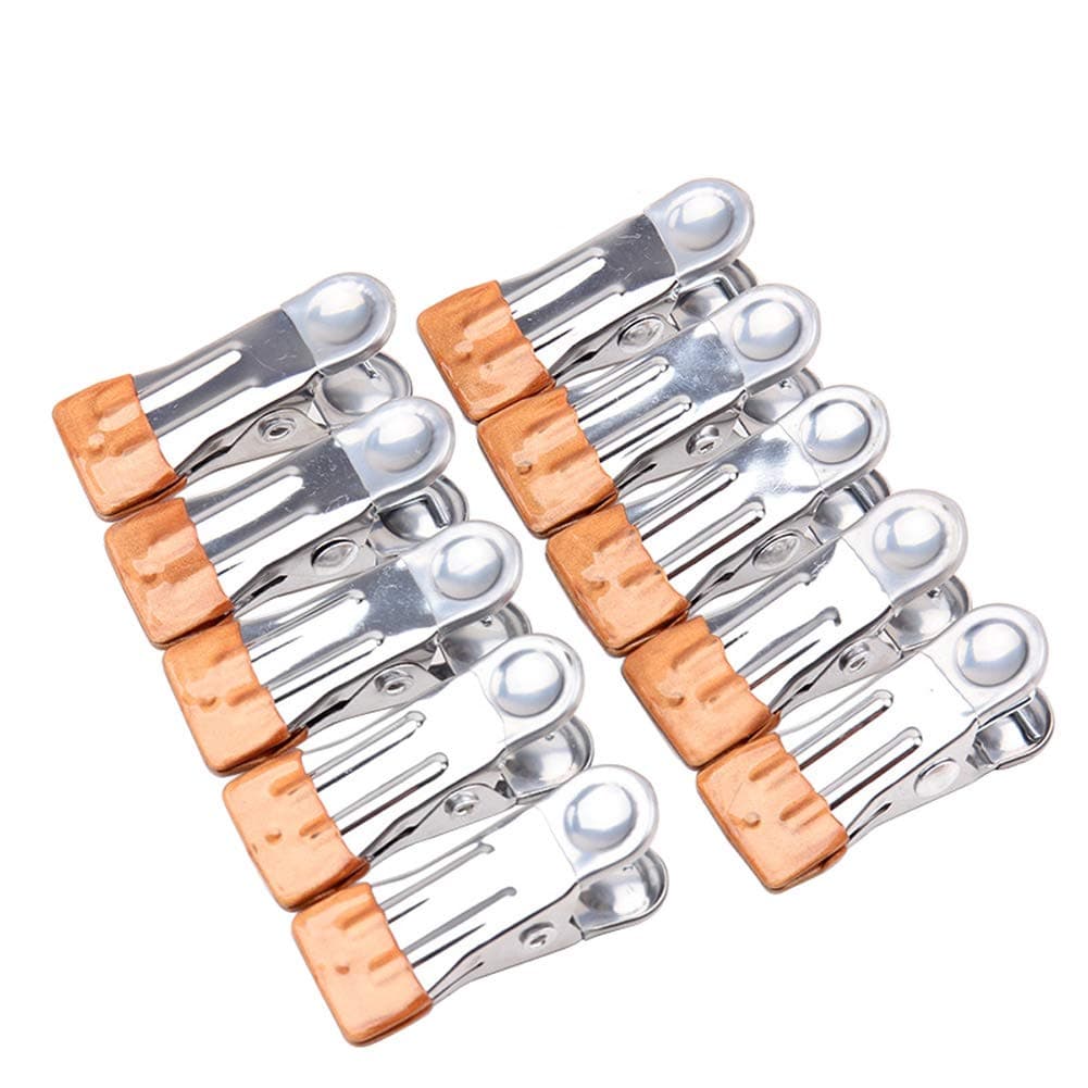Svaitend Clothes Pins for Laundry Clips, 20 Pcs Clothes Clamps,Multifunctional Windproof Clothes Clip, Utility Clips Drying Pegs Clamps for Clothesline Outdoor Kitchen Food Bag (Gold)