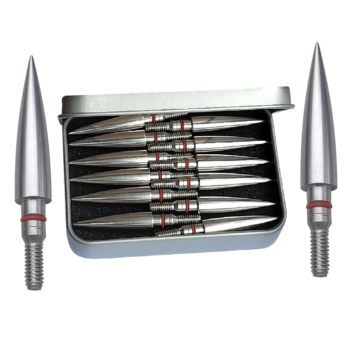 Field Points Arrowheads, 100-200 Grains, Stainless Steel, Archery Target Bullet Point Sharp Targethead Screw in Broadheads (1 Dozen 12 PCS)