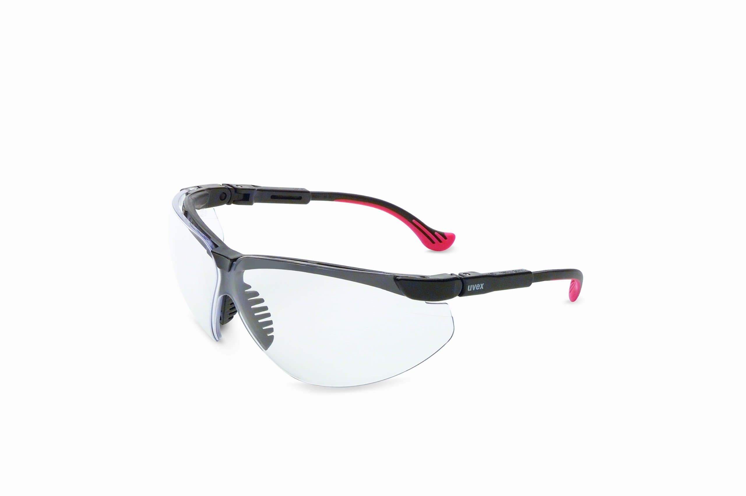 Ademco Uvex by Genesis XC Safety Glasses, Black Frame with Clear Lens & Ultra-Dura Anti-Scratch Hardcoat (S3300)