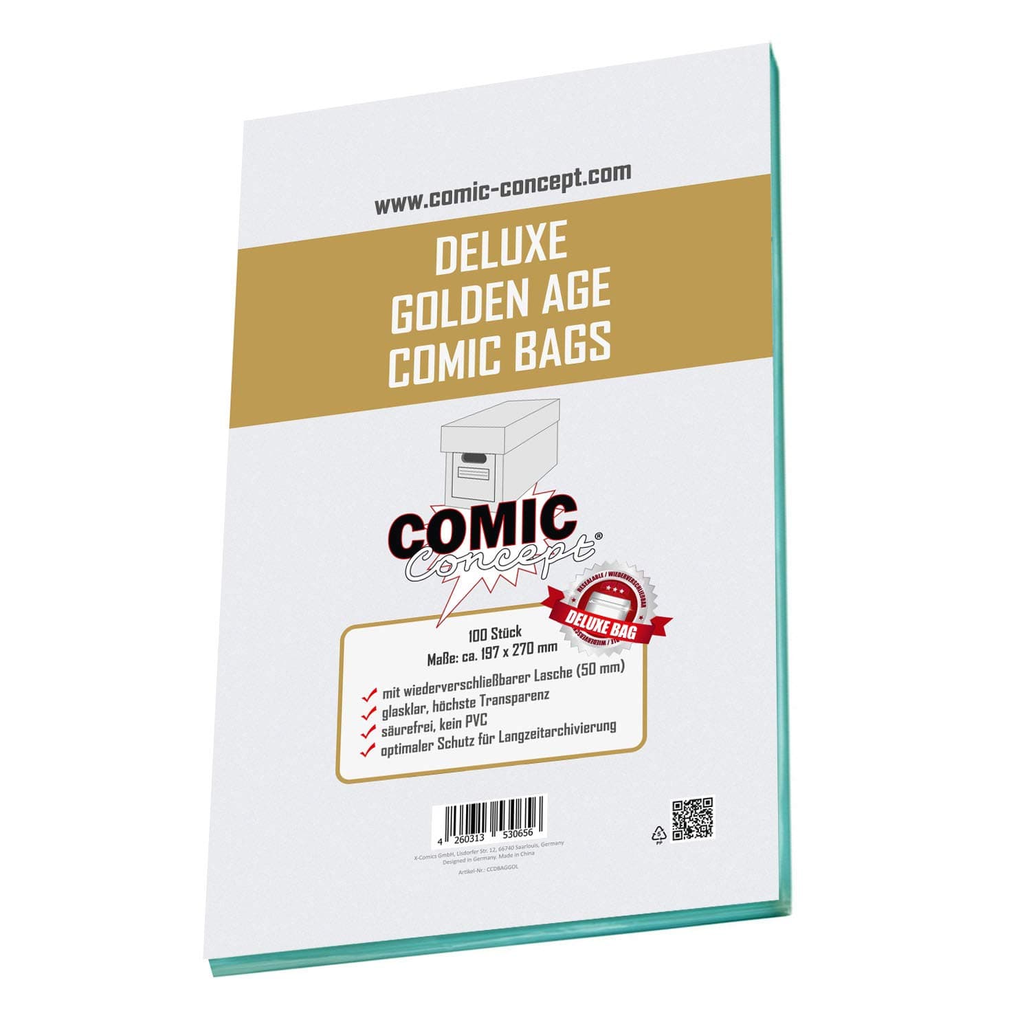 Comic Concept Deluxe Golden Age Comic Bags (197 x 270 mm) with Flap