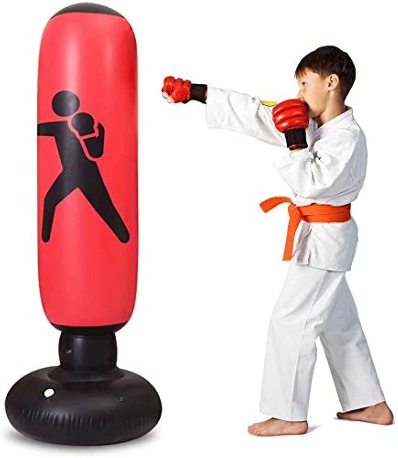 NICO SEE WONDER Fitness Punching Bag，Inflatable Kids Target Bag Freestanding Heavy Punching Bag, Boxing Bag for Men/Women, 63inch