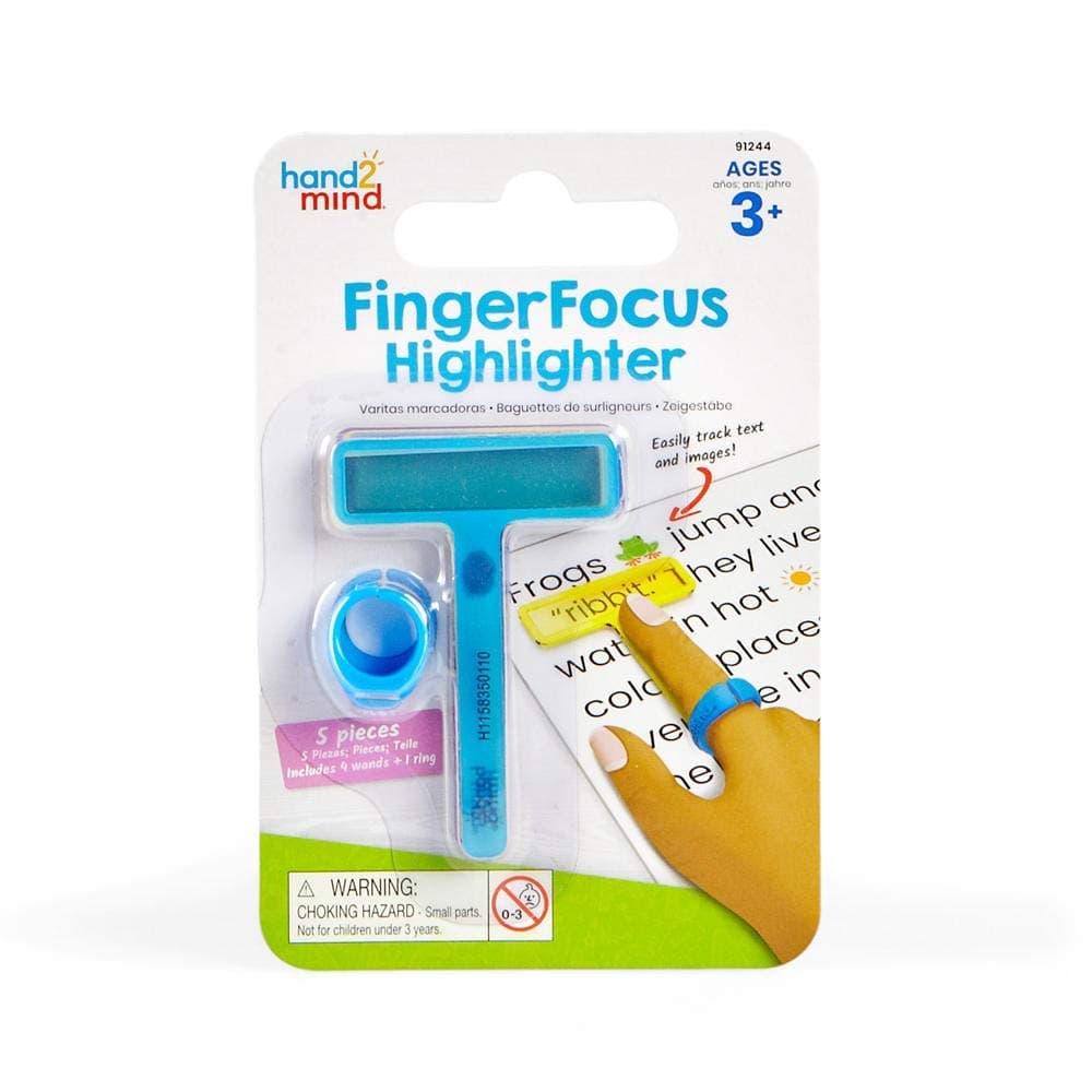 Learning Resources FingerFocus Highlighter, Guided Reading Strips, Reading Pointers for Kids, Dyslexia Overlays, ADHD Tools, Special Education School Supplies, Teacher Classroom Must Haves