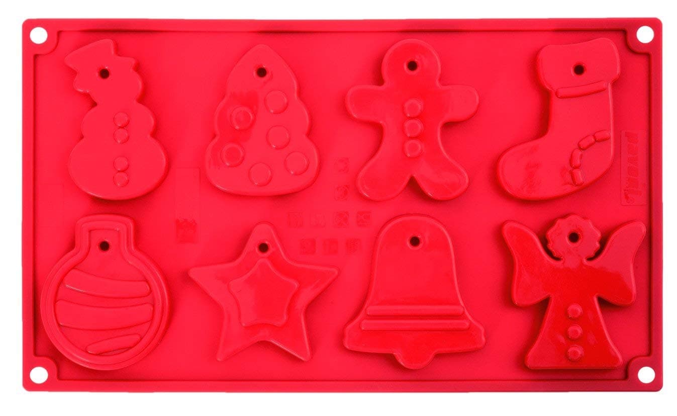 Pavonidea FR091RSAS Multi Portion Silicon Mould with 8 Mould Impressions for Treats, Red