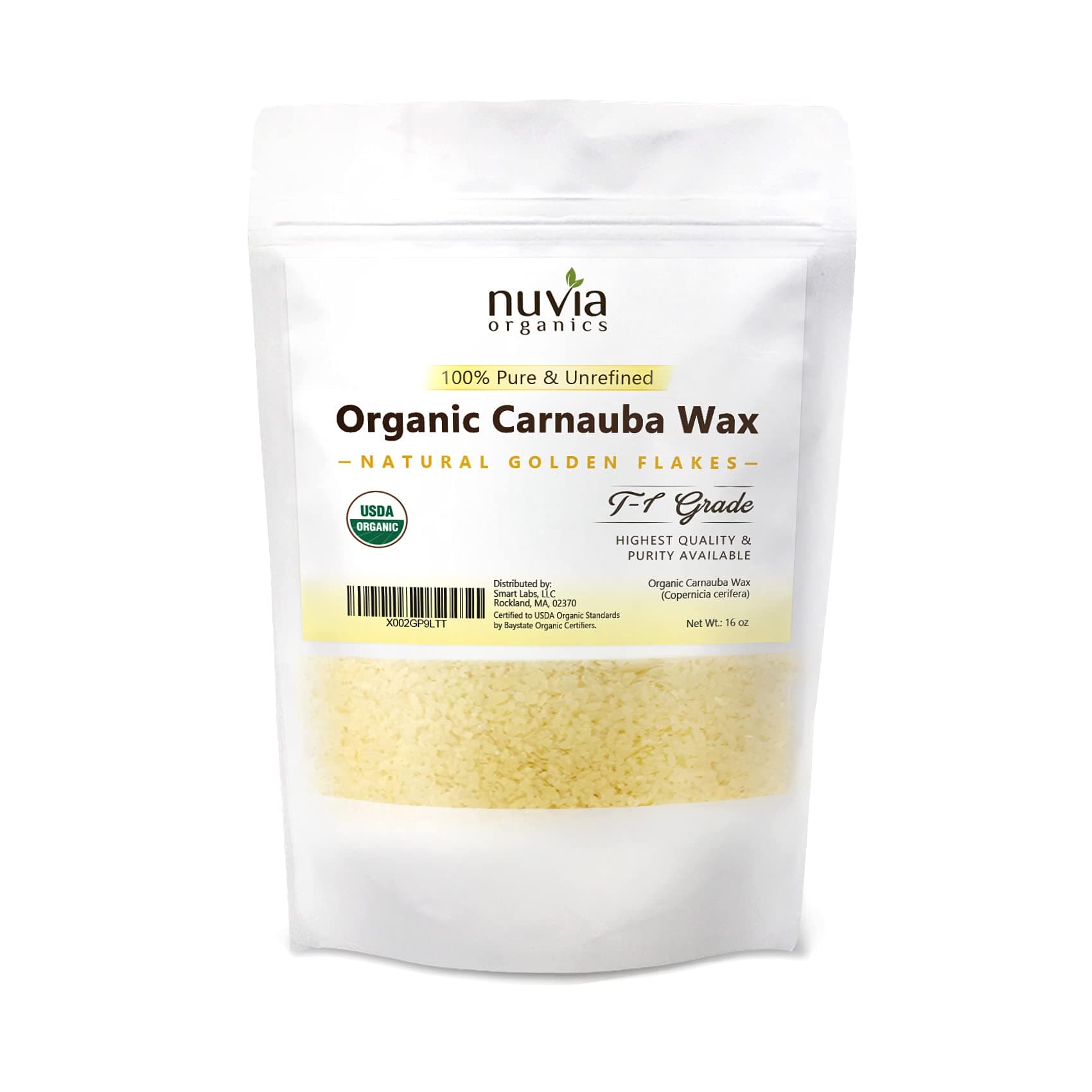 Nuvia Organics USDA Certified Carnauba Wax, 100% Vegan - Great for DIY Cosmetics, Food Grade, Various Uses, 470ml