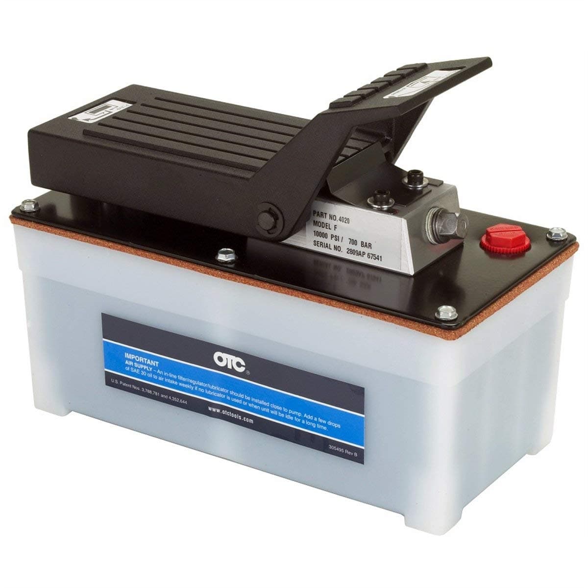 - OTC 4020 Air Powered 10,000 PSI Hydraulic Pump with Foot Control
