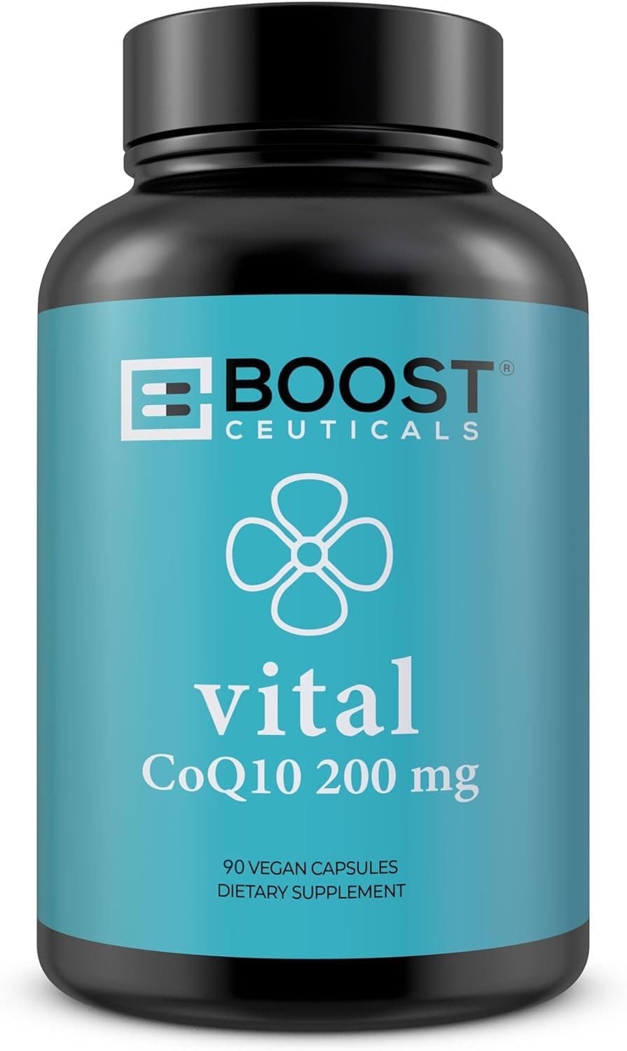 CoQ10 200mg Ubiquinone - Heart Health & Statin Muscle Support, Cellular Energy, Healthy Blood Pressure Range, Powerful Antioxidant, 90 Vegan Capsules