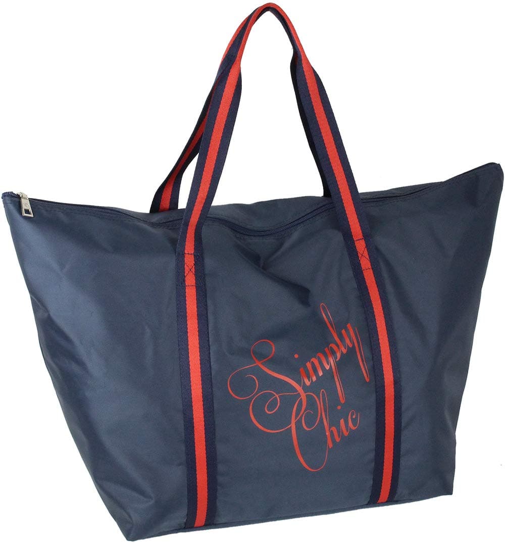 J JONES JENNIFER JONESWomen's Shopper with Zip Shopping Bag Beach Bag Family Bath Bag Extra Large Leisure Bag Picnic Bag Boarding Bag XXL, 2 navy blue,