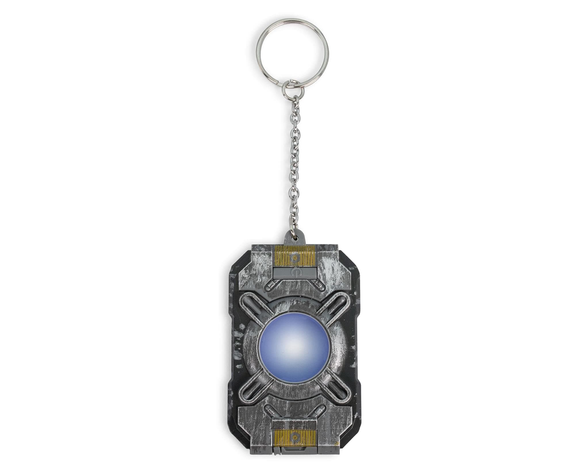 HALO Light-Up Cortana Chip Replica Pendant Keychain | Heavy Duty Car Key Ring Holder | Metal Brooch Badge Accessories For Backpack, Purse, Lanyard | Video Game Gifts and Collectibles, Blue, One size