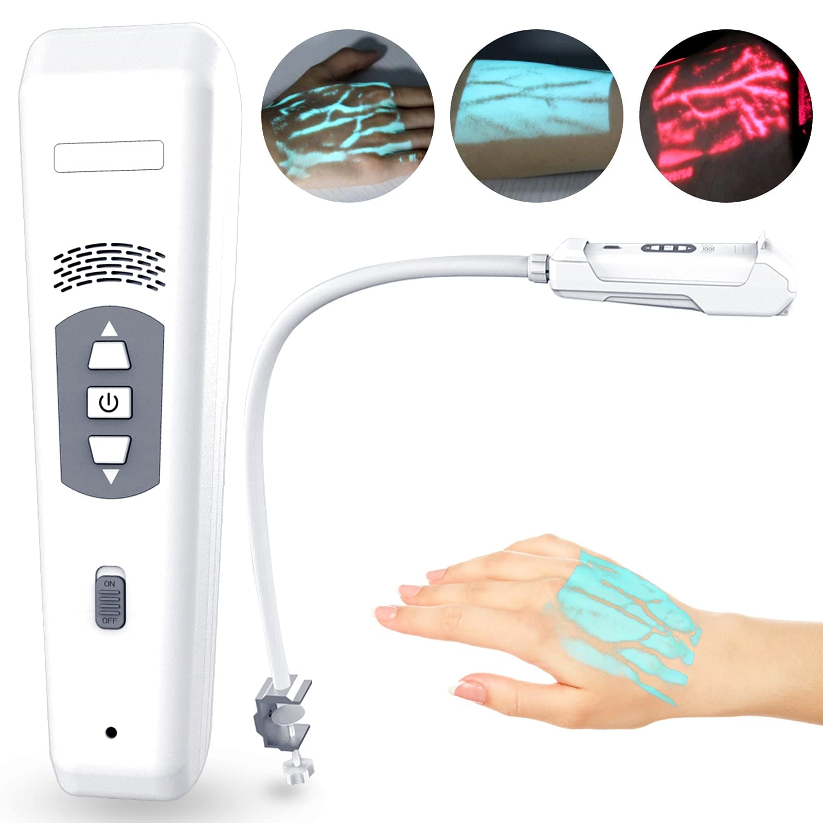 Infrared Vein Finder Viewer Adult Baby Handheld Vein Detector Transilluminator for Phlebotomy Hospital Clinic for Doctor Nurse Easy Use (Red)